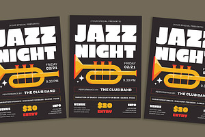 Jazz Night Flyer, a Flyer Template by Gumico Studio.