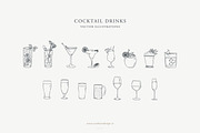 Cocktail Drinks: Vector Illustration, a Food Illustration by Sarah Ann Design (Thumbnail 1 of 6)