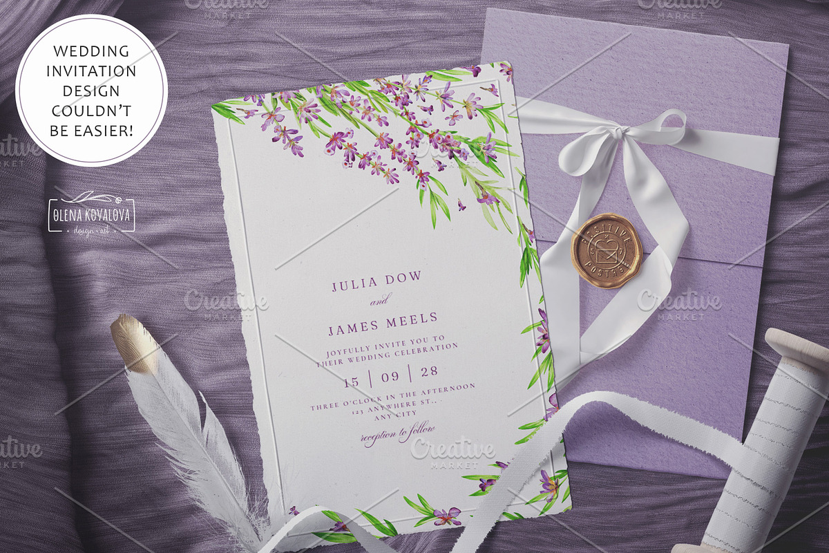 Lavender Watercolor Bundle, a Decorative Illustration by Olena Kovalova Design (Photo 5 of 11)
