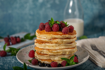 Fluffy american pancakes, a Background Photo by Stepanek Photography