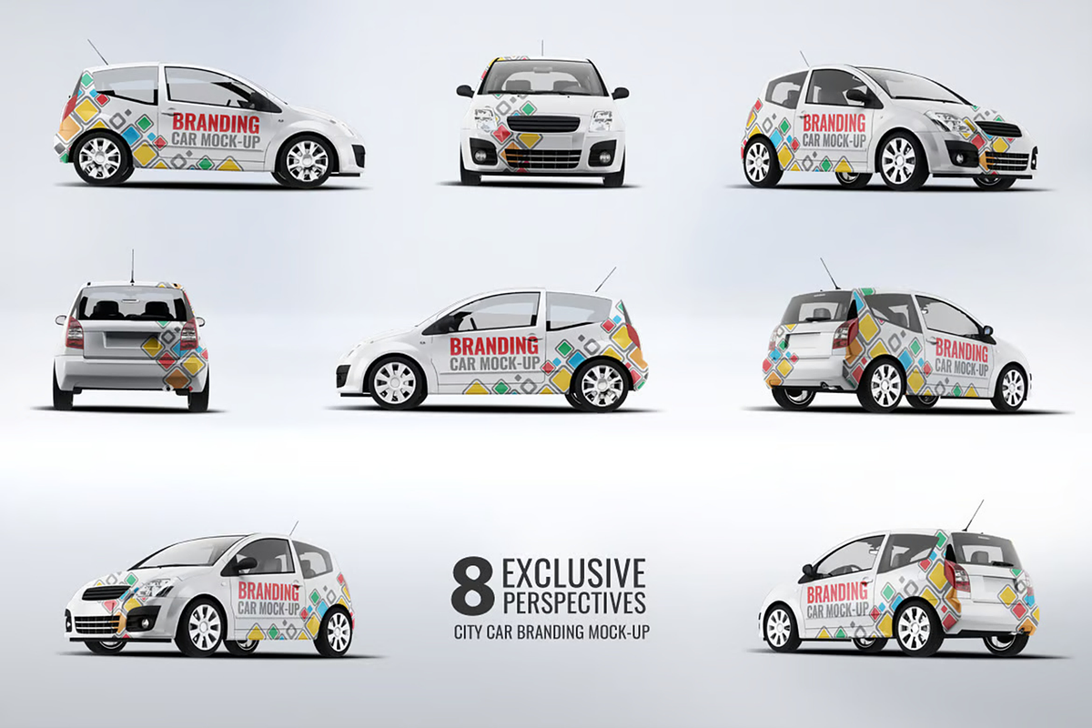 City Car Branding Mockup, an Advertising Mockup by Hubzway (Photo 1 of 8)