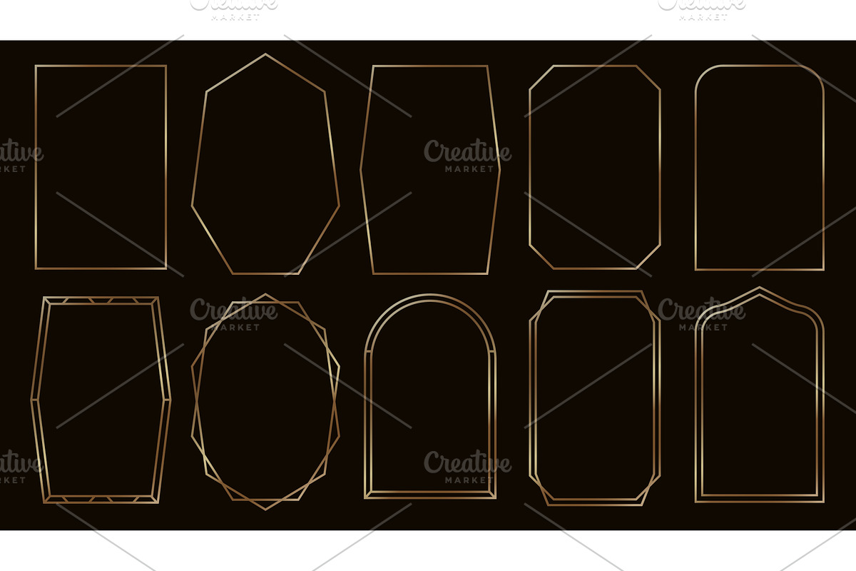 Simple golden frames. Thin gold, an Illustration by Frogella