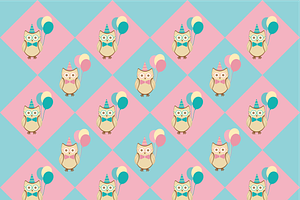 Birthday Owl Pattern, a Texture Illustration by JYa_Design