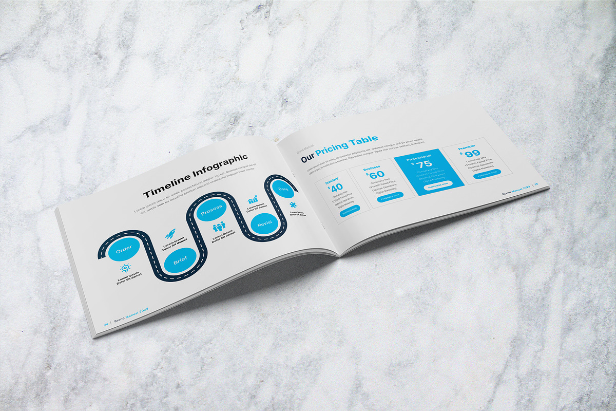 Brand Manual Landscape Brochure, a Brochure Template by BumbleGraph Studio (Photo 15 of 15)