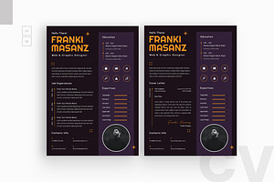 Dark Background Resume CV, a Resume Template by iDoodle Studio