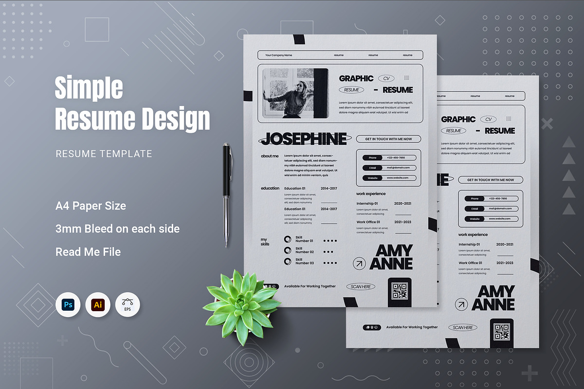 Simple Resume, a Resume Template by Fannan Studio (Photo 1 of 2)