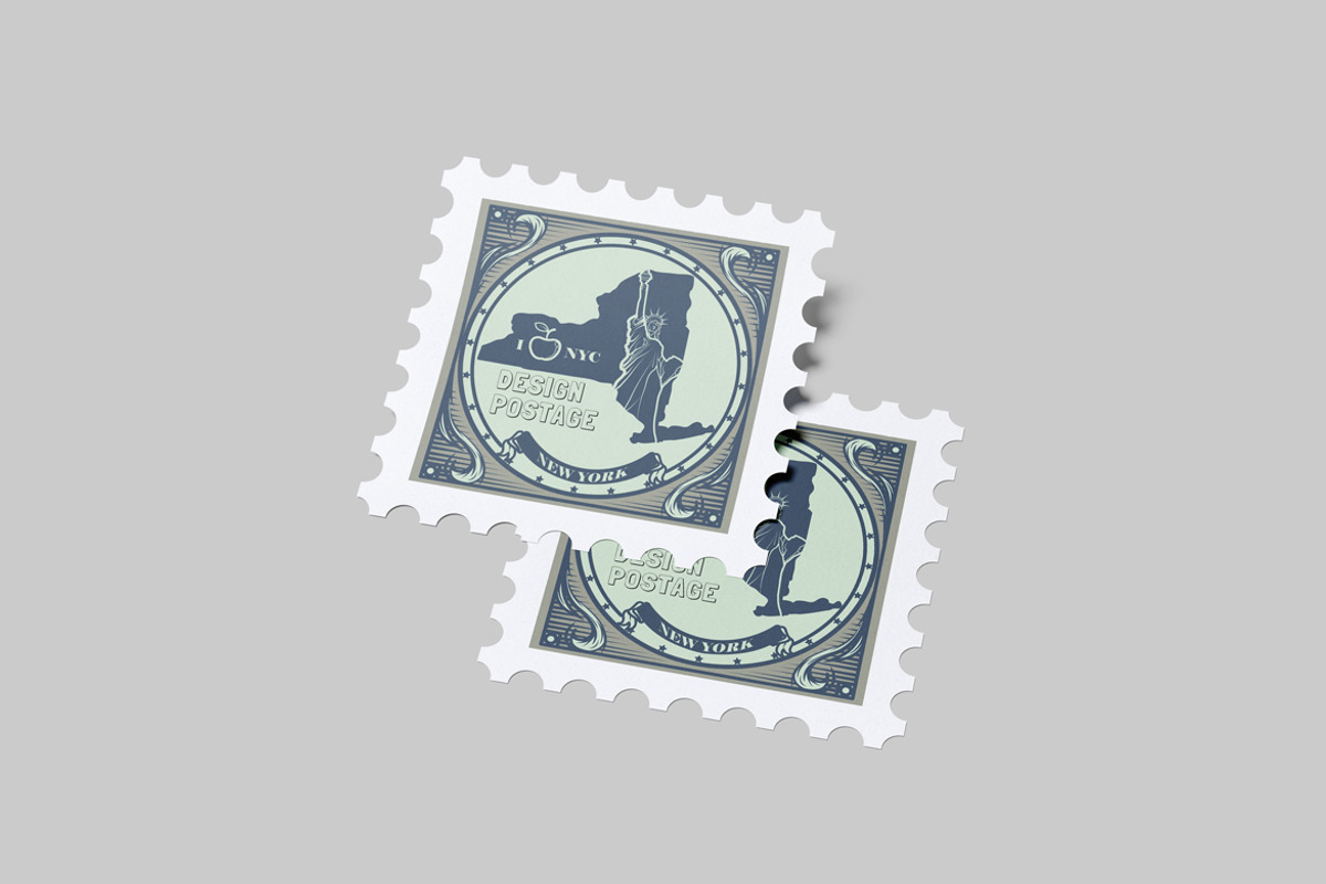 Square Postage Stamp Mockup