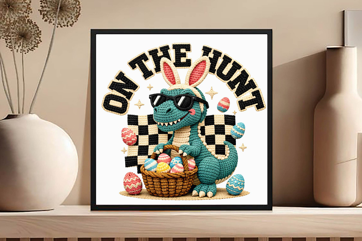 Crochet Dinosaur Easter Bunny Png, an Illustration by DreamCafeArt (Photo 2 of 6)