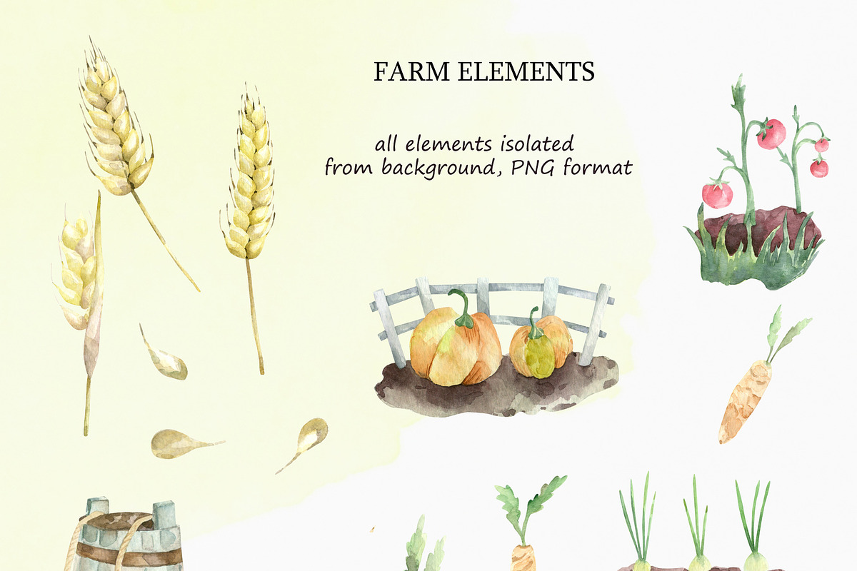 A big farm and garden collections., an Animal Illustration by Watercolor arts (Photo 2 of 10)