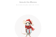 Christmas Mouse Clipart Set, a Decorative Illustration by Pati Paints (Thumbnail 5 of 11)