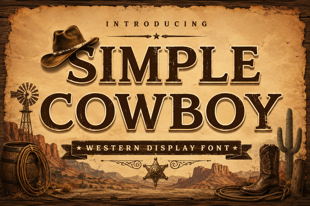 Simple Cowboy, a Sans Serif Font by Limited.studio (Photo 1 of 5)