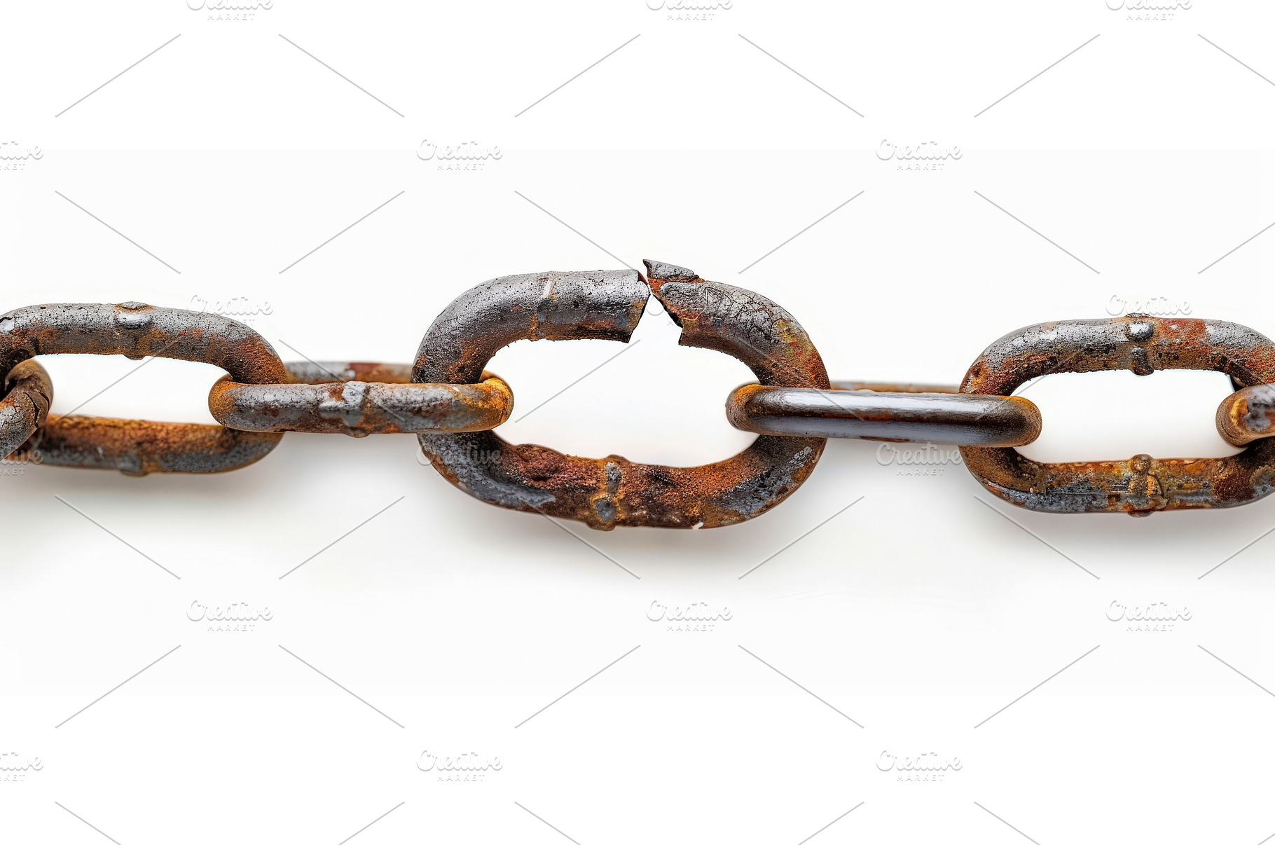 Rusted Broken Chain Link, a Background Photo by piter.goskov