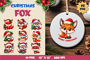 Christmas cute fox. Clipart, PNG., an Animal Illustration by KENO Mascots (Thumbnail 1 of 8)