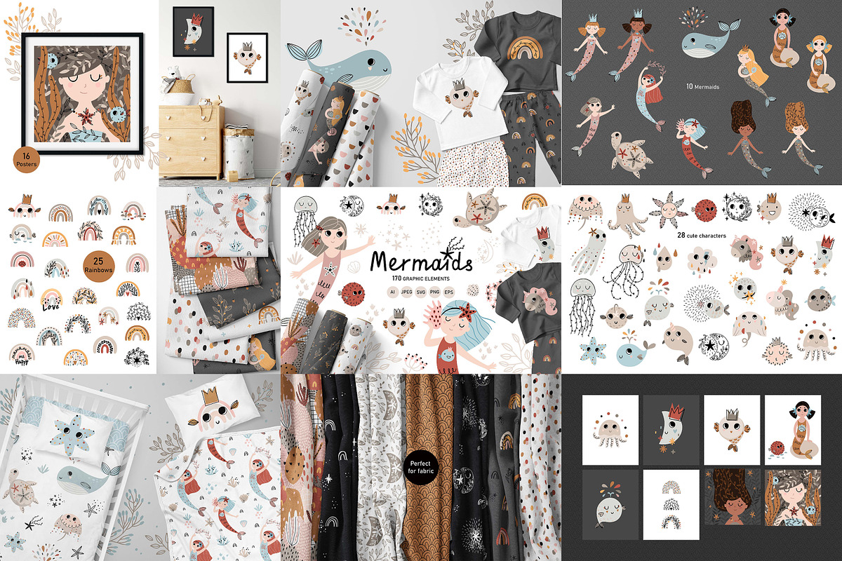 Whale shop bundle Baby animals, an Animal Illustration by OxanaTally (Photo 2 of 24)