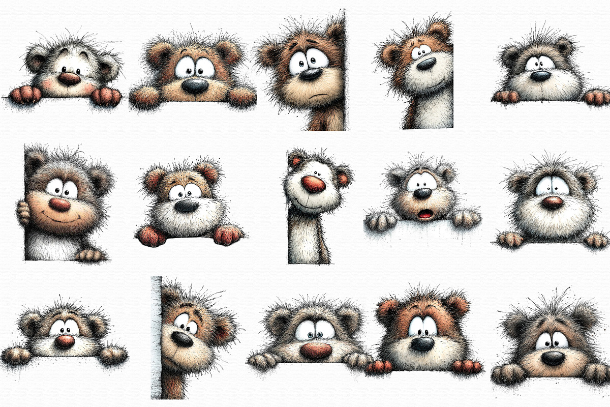 Funny Peeking Bear Clipart, an Illustration by Libby Wishes (Photo 4 of 6)