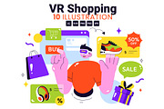 10 VR Shopping Illustration, a Technology Illustration by denayunebgt (Thumbnail 1 of 4)