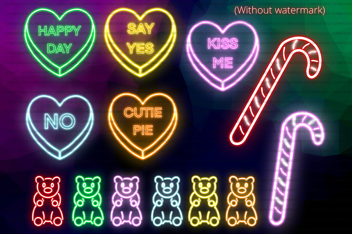 Neon Candy Sweets PNG Clipart