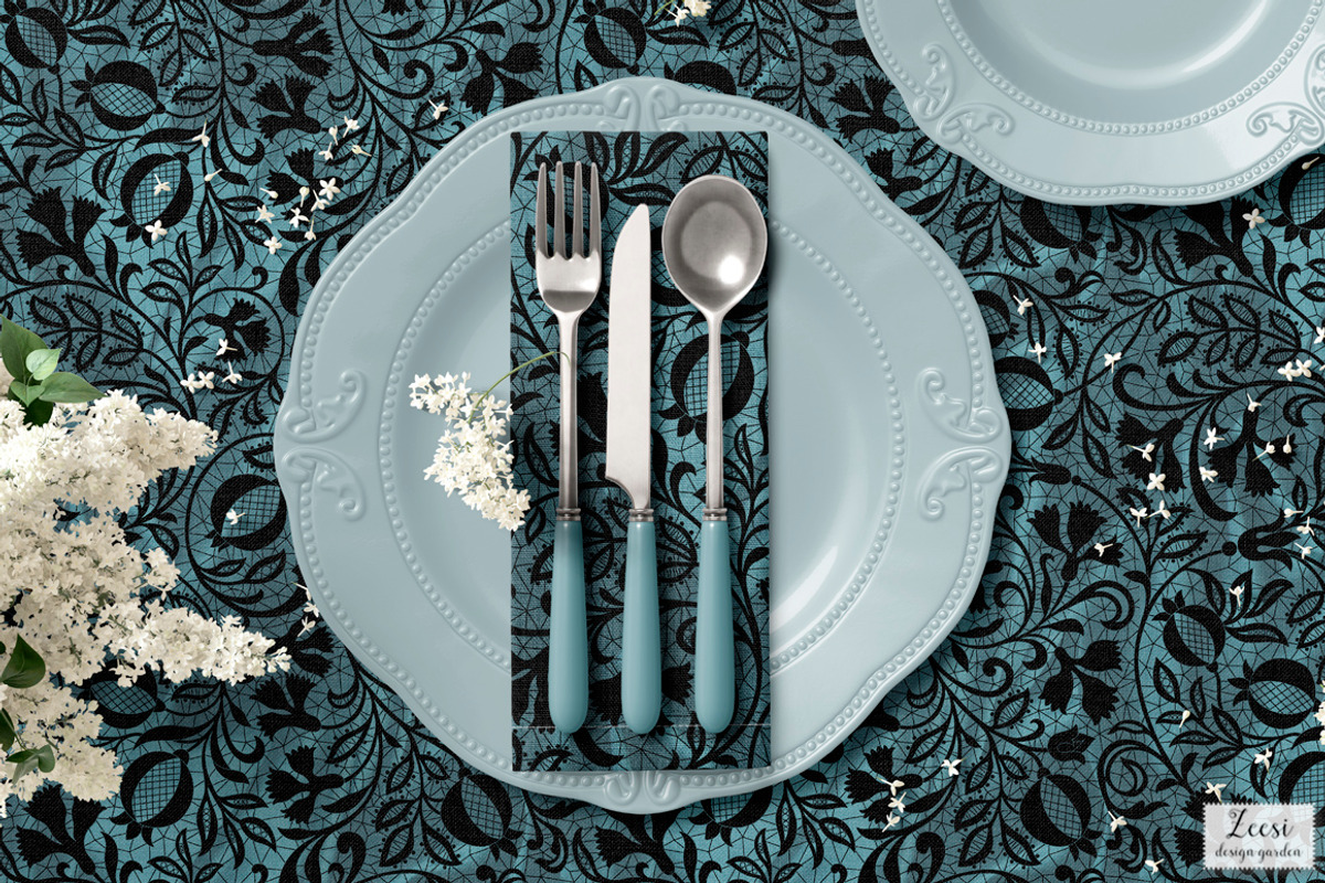 Lace on Velvet Patterns & Textures, a Pattern Graphic by Zeesi Design Garden (Photo 6 of 11)