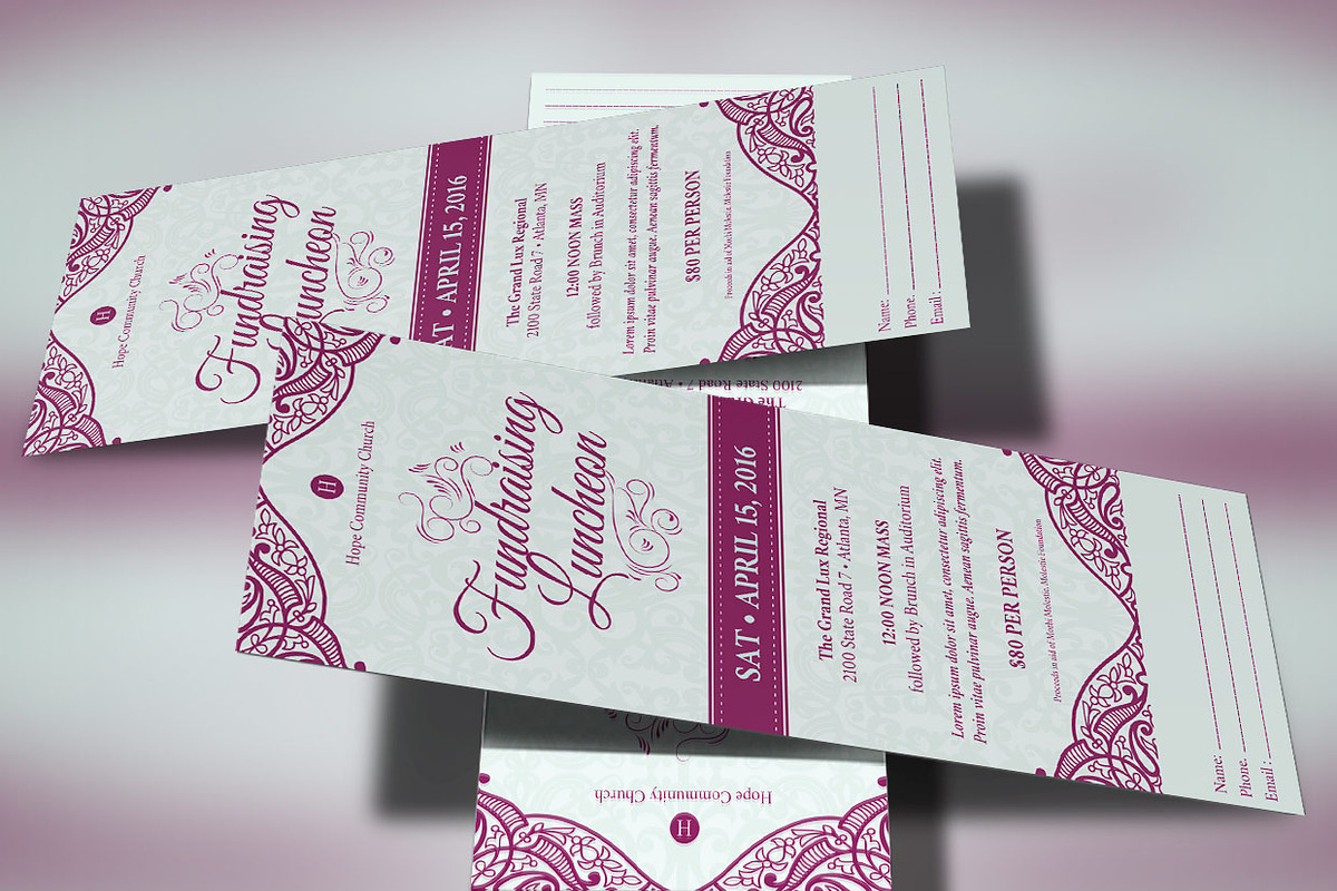 Fundraising Luncheon Ticket Template, a Templates & Theme by Godserv Designs (Photo 2 of 4)