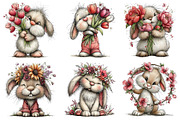 Whimsical Floral Bunny Clipart, an Illustration by Libby Wishes (Thumbnail 3 of 4)