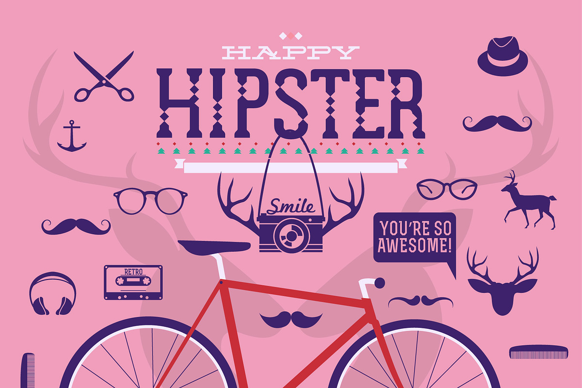 Hipster stuff, icons illustratisons, an Illustration by Noka Studio (Photo 3 of 3)