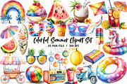 Colorful Summer Clipart Set, an Illustration by Libby Wishes (Thumbnail 1 of 5)