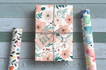 Gift Paper Roll Mockup Pattern Showc, an Advertising Mockup by Rami's Mockups