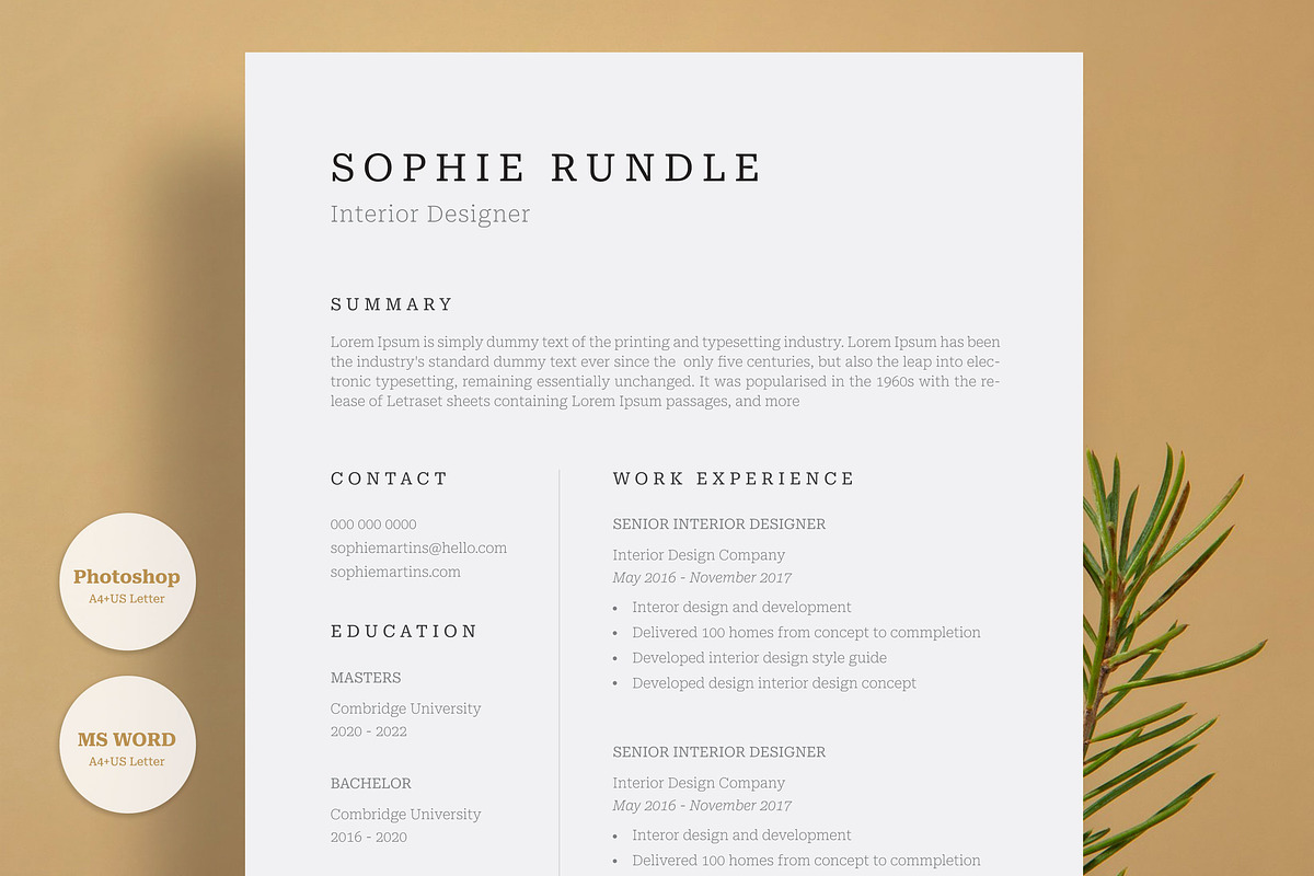 Clean Resume/CV, a Resume Template by UX-group (Photo 1 of 8)