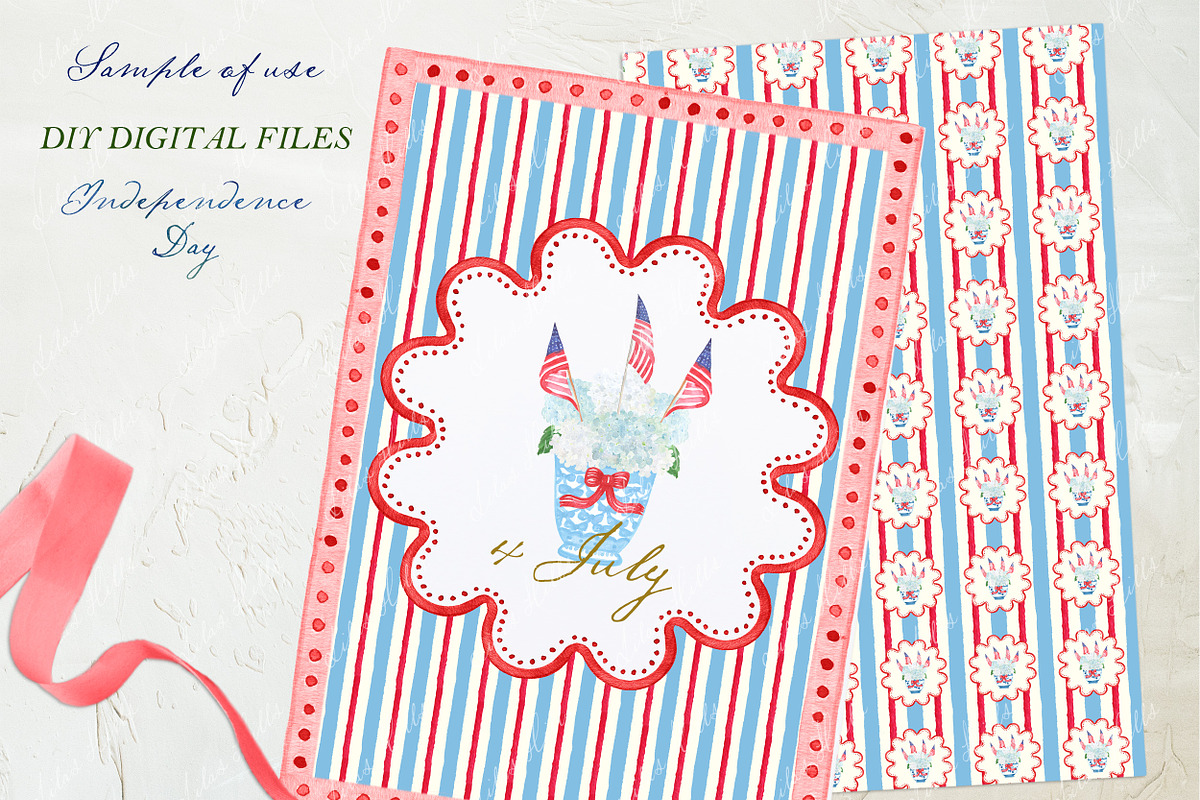 4th of July Hydrangea Clipart, a Graphic by LABFcreations (Photo 3 of 4)