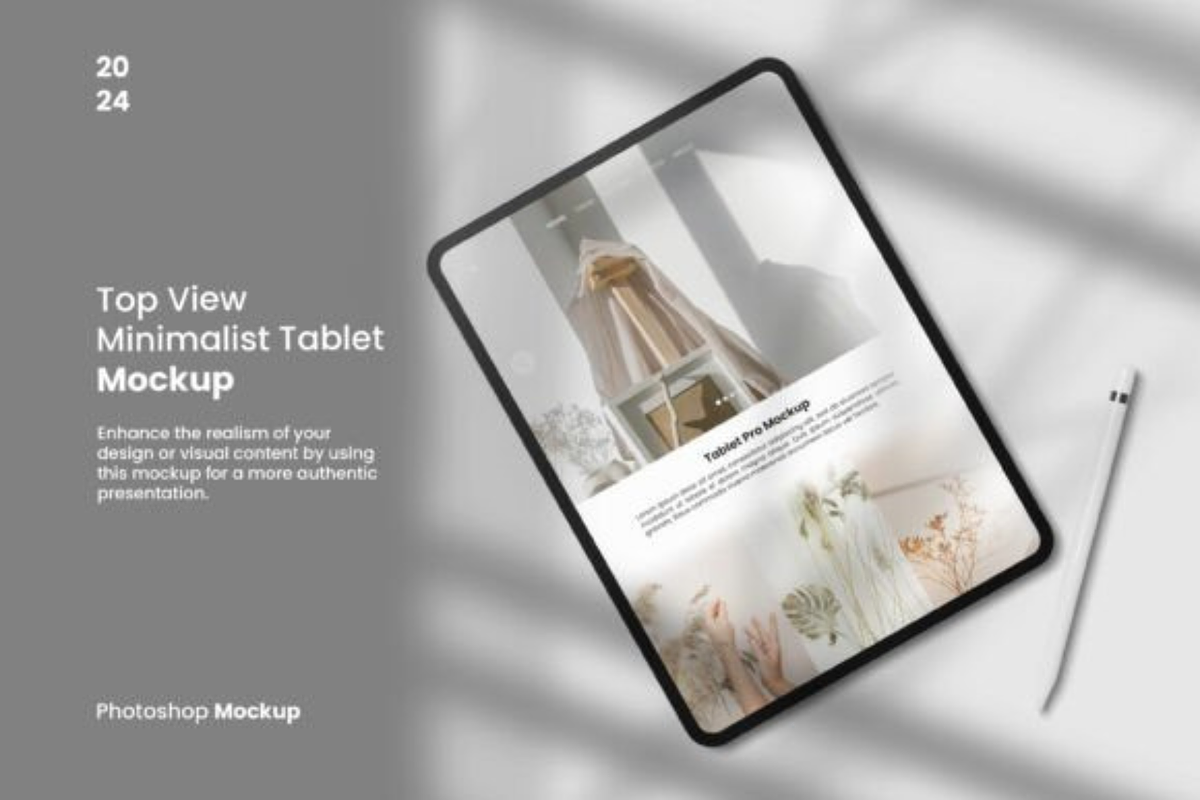 Top View Minimalist Tablet Mockup, an Android Mockup by Akrinity Digital (Photo 1 of 3)