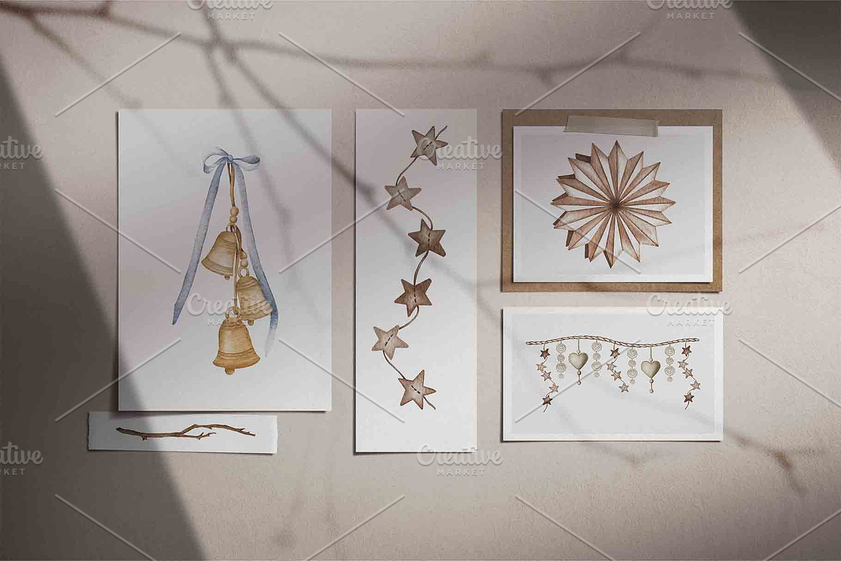 Farmhouse Christmas Watercolor Set, a Seasonal Illustration by BarvArt (Photo 14 of 28)