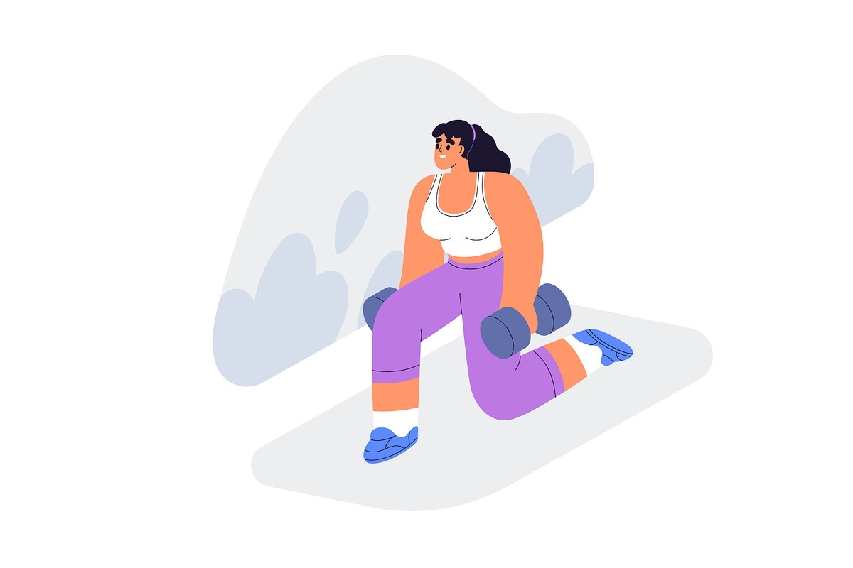 People do sport exercises in gym set, a Sport Illustration by Good Studio (Photo 3 of 15)