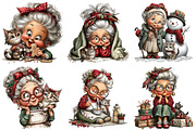 Christmas Grandma and Cat PNG, an Illustration by Craft Nest (Thumbnail 9 of 9)