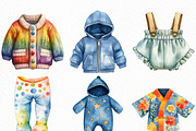 Baby Clothes Watercolor Clipart, an Illustration by Craft Nest (Thumbnail 3 of 6)