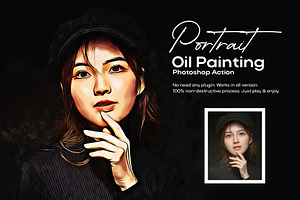 Portrait Oil painting Effect, an Action Add-On by DesignCave