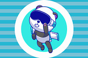Cute Panda With Vr Glasses Flying, an Animal Illustration by Artstorystudio (Thumbnail 2 of 3)