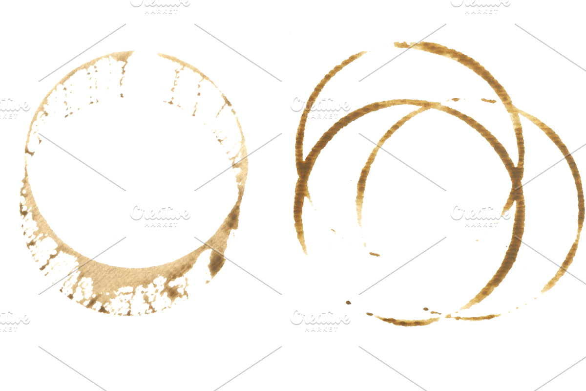 Coffee stains clipart and brush set, a Brush Add-On by mcherevan (Photo 3 of 3)