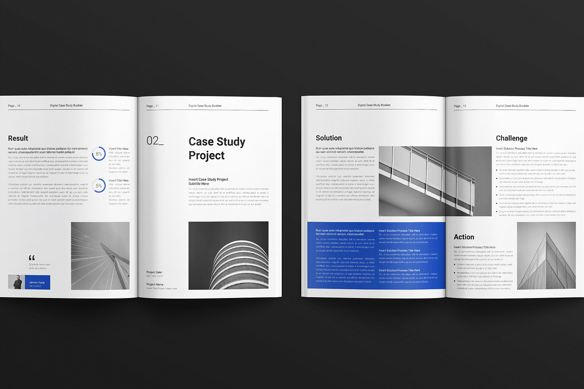 Digital Case Study Booklet Template, a Brochure Template by E-Type (Photo 5 of 7)