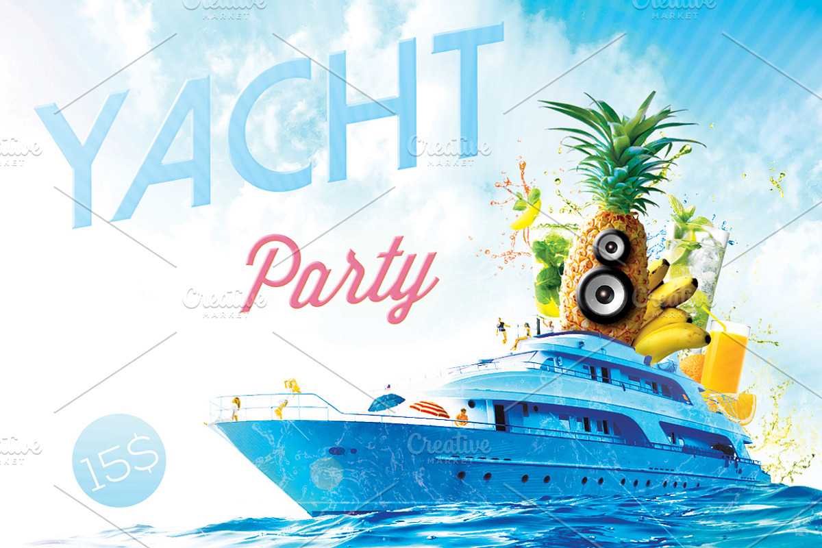Yacht Party Flyer, a Flyer Template by CREATIVE DUDE (Photo 2 of 3)