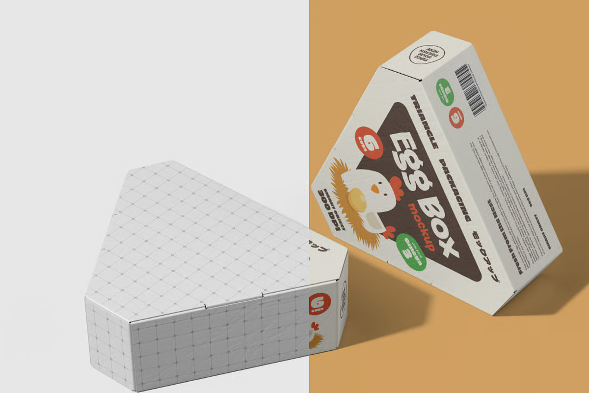 Triangular Egg Box Packaging, a Packaging Mockup by graphicsauce (Photo 3 of 4)