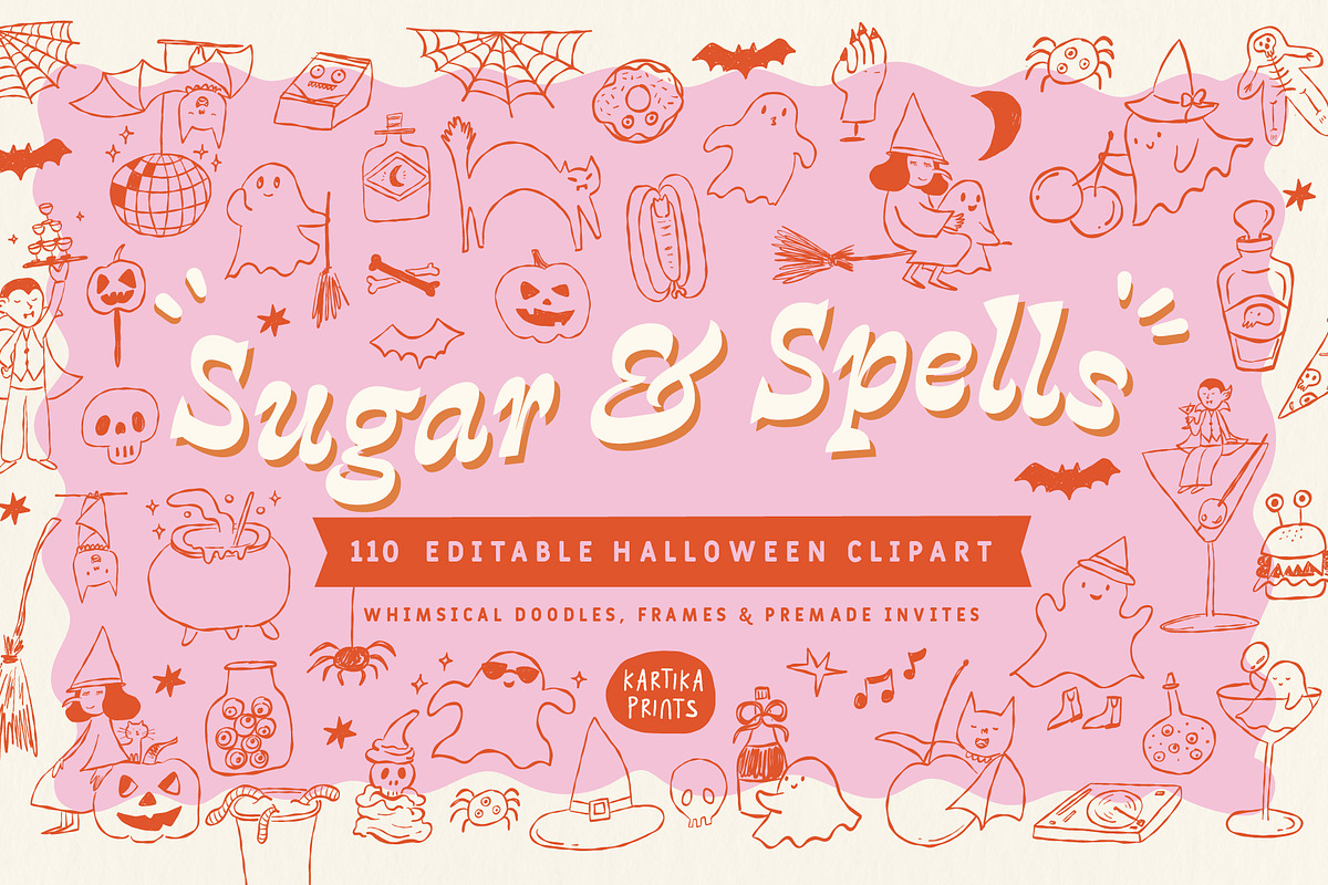 Halloween Clipart and Frames, an Illustration by Kartika Prints (Photo 1 of 11)