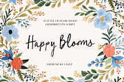 Happy Blooms Script, a Handwritten Font by Nicky Laatz (Thumbnail 1 of 12)