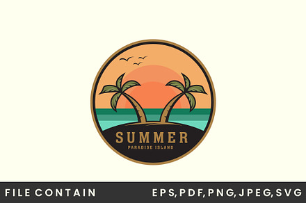 summer logo vector vintage
