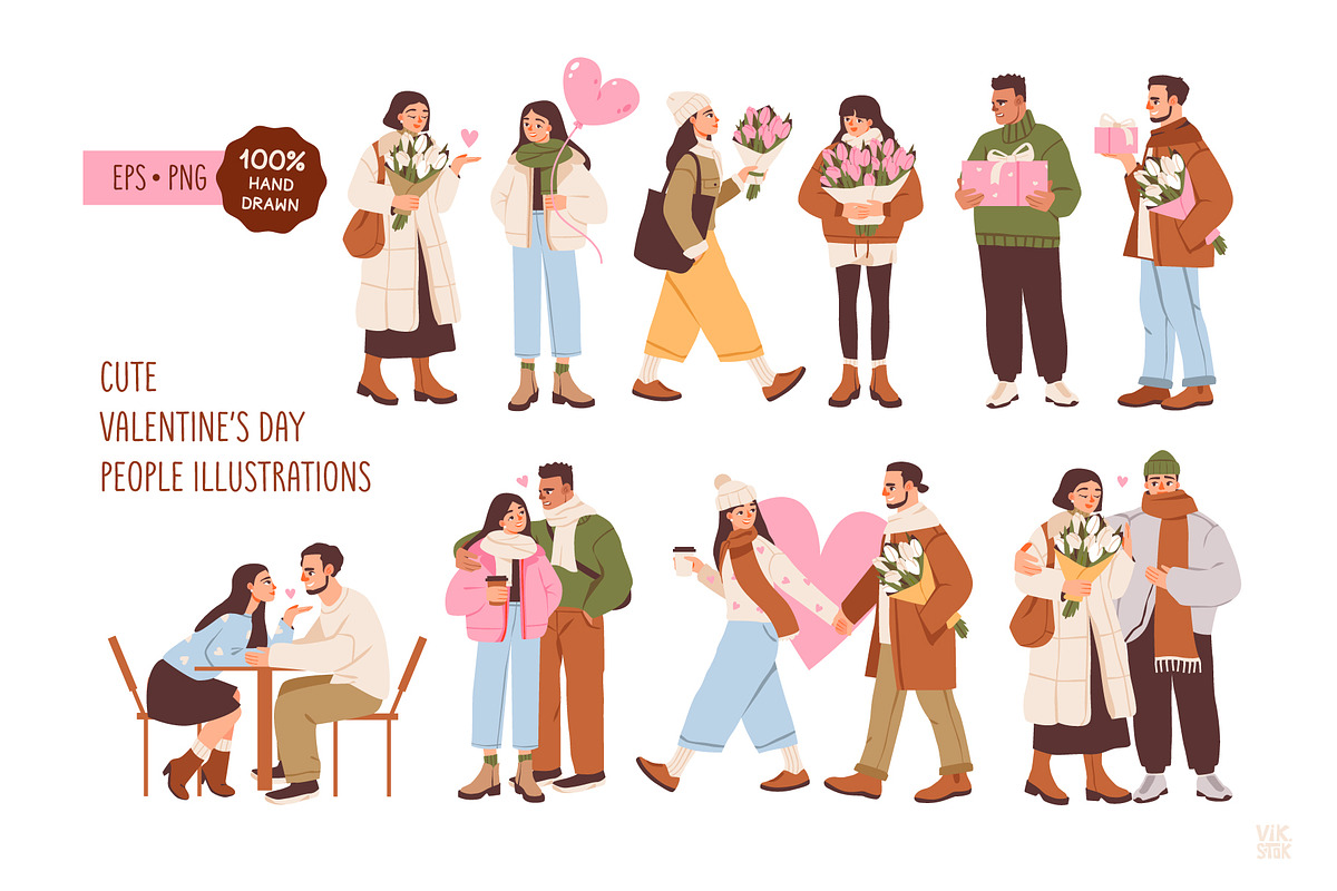 Cute Valentine’s Day People, a Person Illustration by vik.stock (Photo 1 of 7)