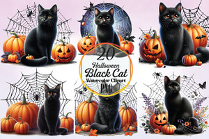 Halloween Black Cat Sublimation, a Seasonal Illustration by Craft Nest