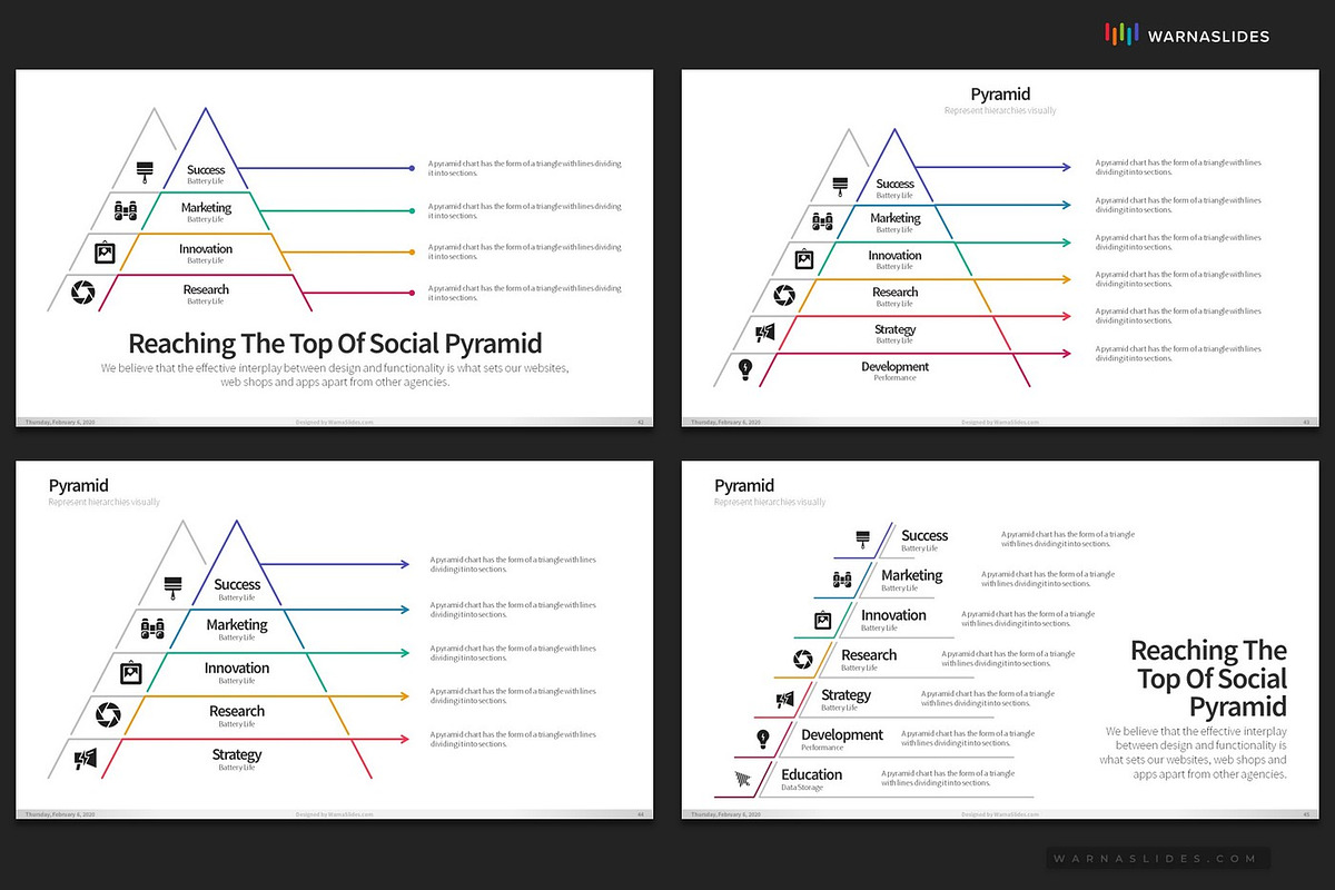 Pyramid Diagram PowerPoint Templates, a Presentation Template by Warna Works (Photo 9 of 23)