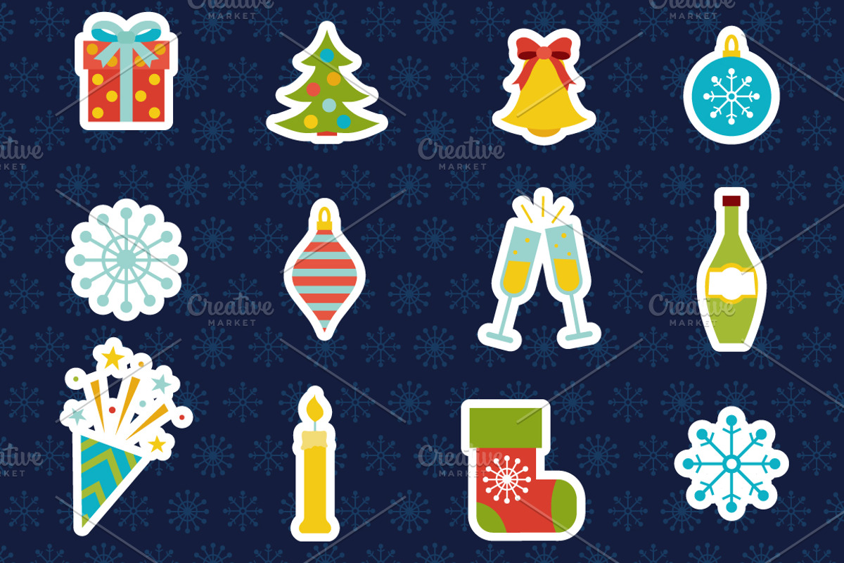 Christmas and new year set, a Pattern Graphic by martynmarin (Photo 4 of 4)