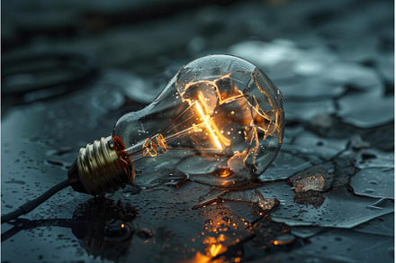 Broken light bulb still shining on, a Technology Photo by Ylivdesign