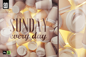 Light Box with Paper Cups Mockup