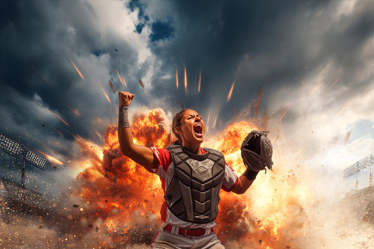 Baseball Explosion Digital Backdrops, a Background Graphic by Walllow ...